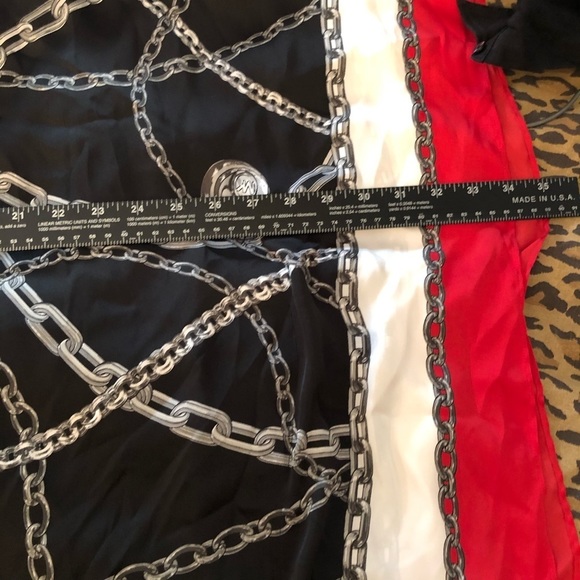 Micheal Kors sixe S-M red silky retro Versace like chain print top cover up - Picture 5 of 6